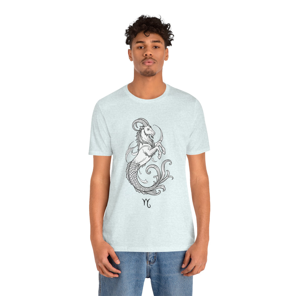 Capricorn Zodiac Tee - Unisex Minimalist Horoscope Shirt in Black and White