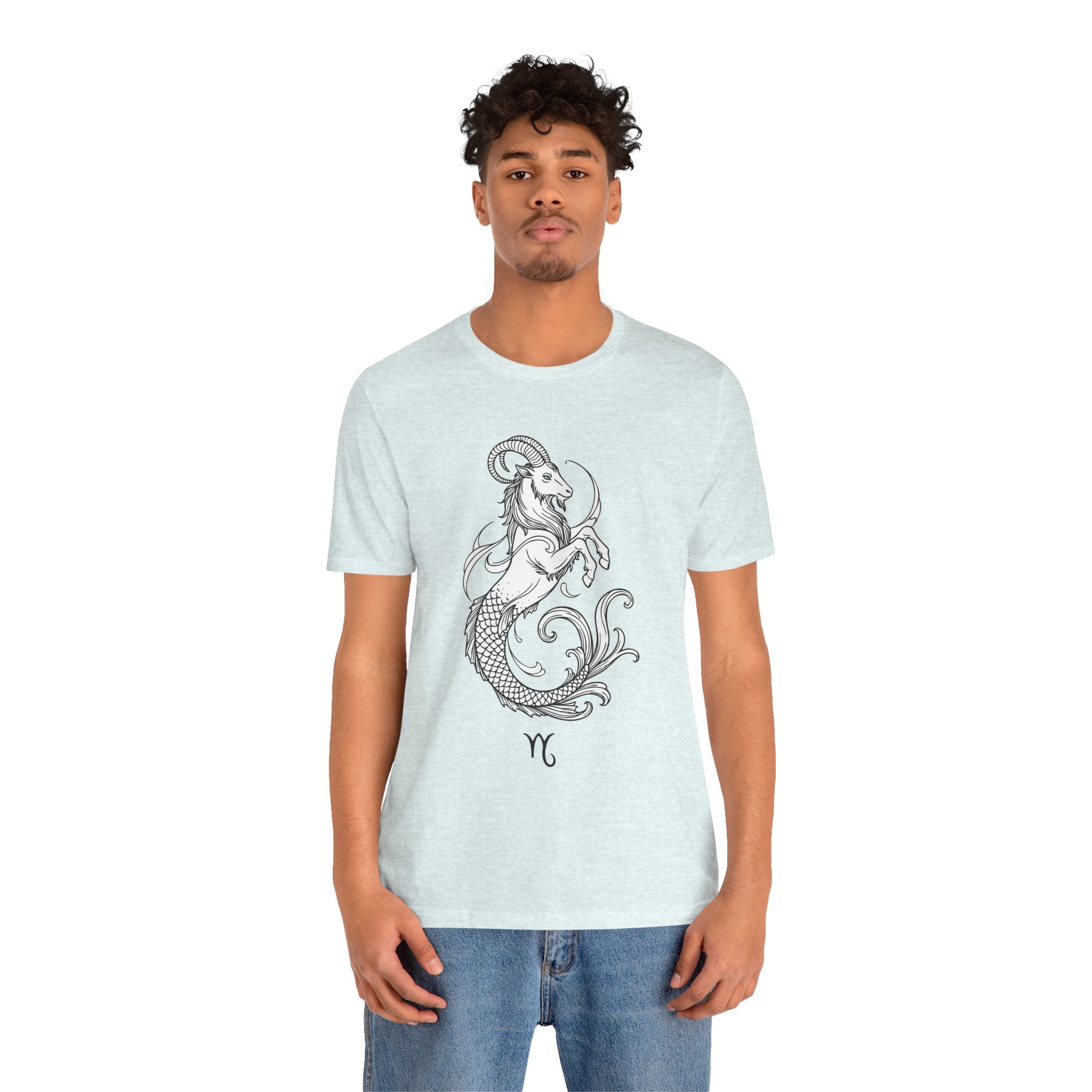 Capricorn Zodiac Tee - Unisex Minimalist Horoscope Shirt in Black and White
