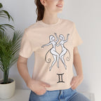 Gemini Zodiac Tee - Minimalistic Black and White Unisex Design