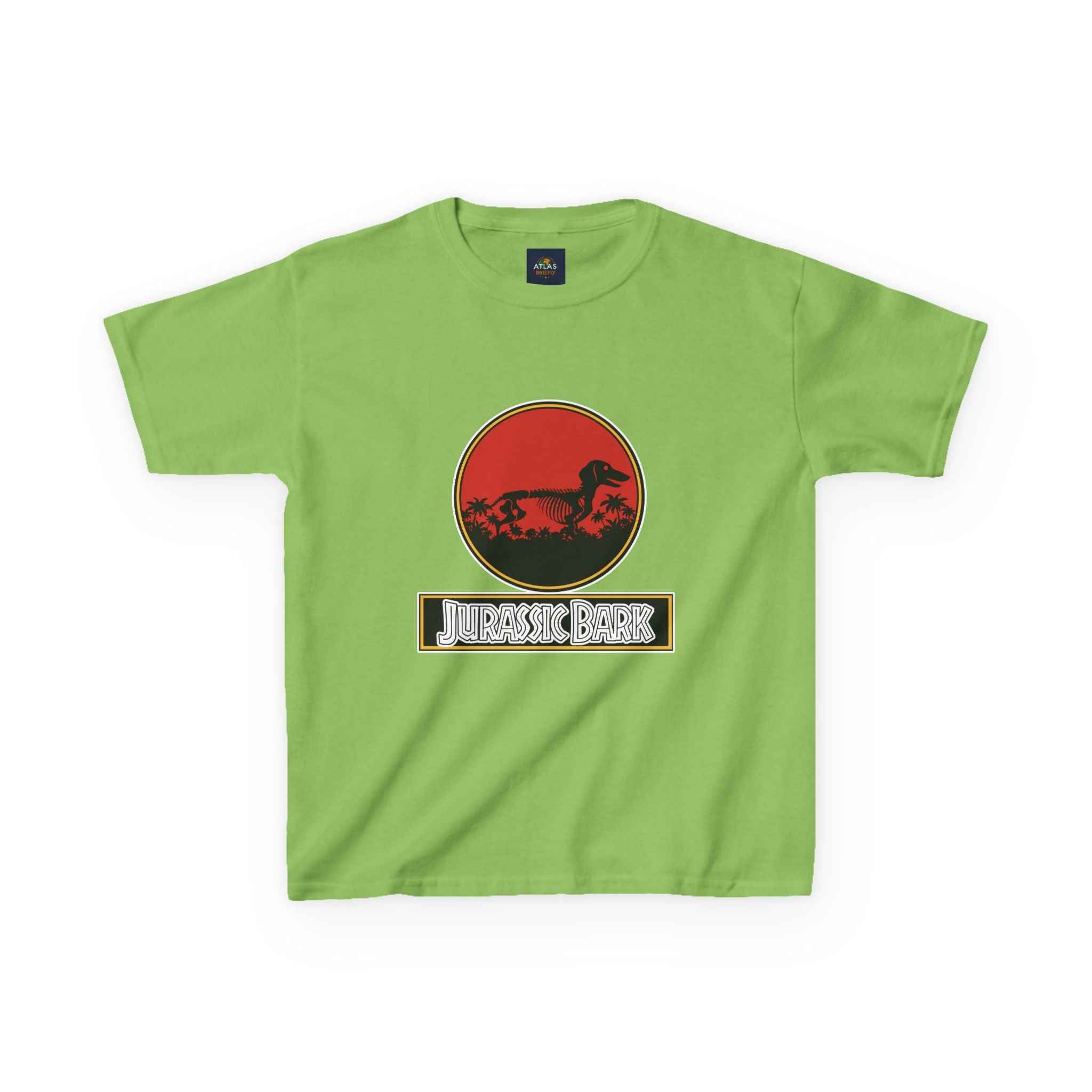 Kids Dachshund T-Shirt - Jurassic Bark Wiener Dog Tee - Atlas Briefly