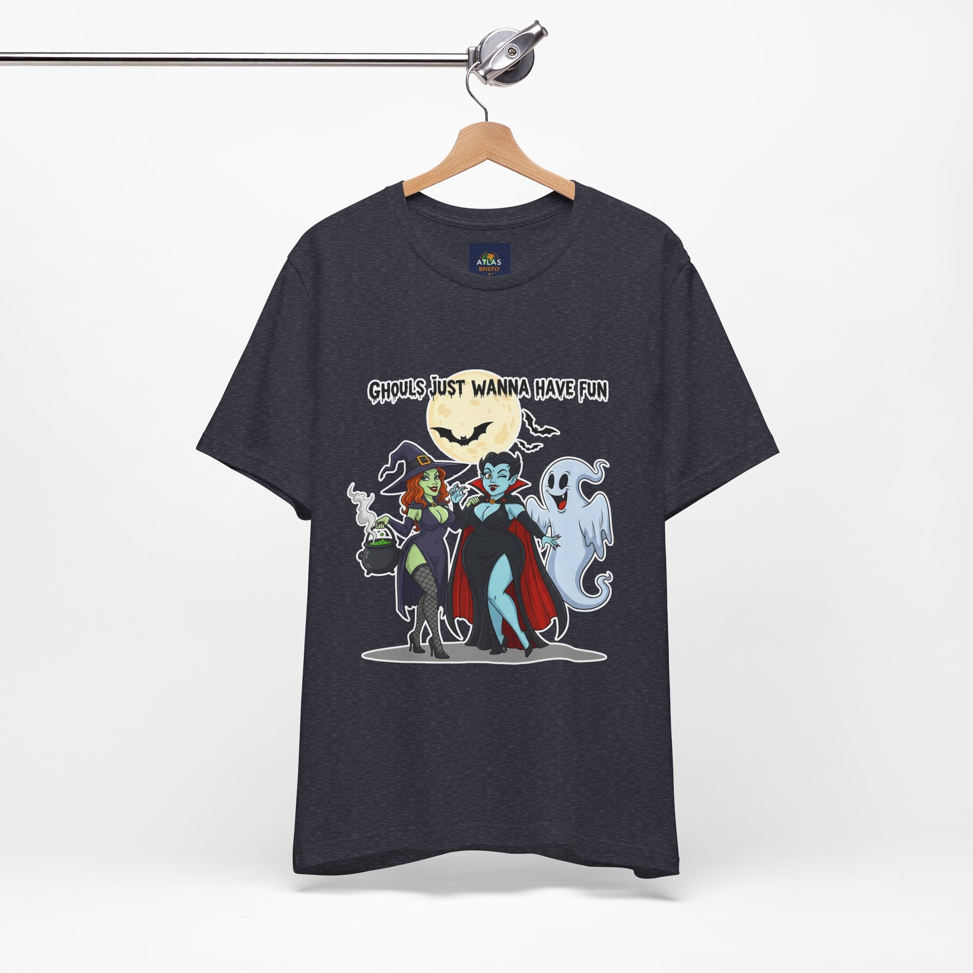 Ghouls Just Wanna Have Fun Halloween T-Shirt - Cute Witch Vampire Ghost Tee | Halloween Character Shirt - Atlas Briefly