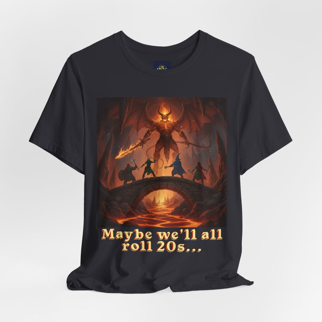 D&D Fantasy T-Shirt - Roll a Natural 20 Dungeon Master RPG Unisex Tee