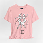 Gemini Zodiac Tee - Minimalistic Black and White Unisex Design