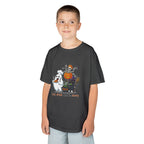 Eat Drink and Be Scary Kids Halloween T-Shirt | Cute Ghost Skeleton Pumpkin Cat Shirt for Boys Girls Trick or Treat Tee - Atlas Briefly