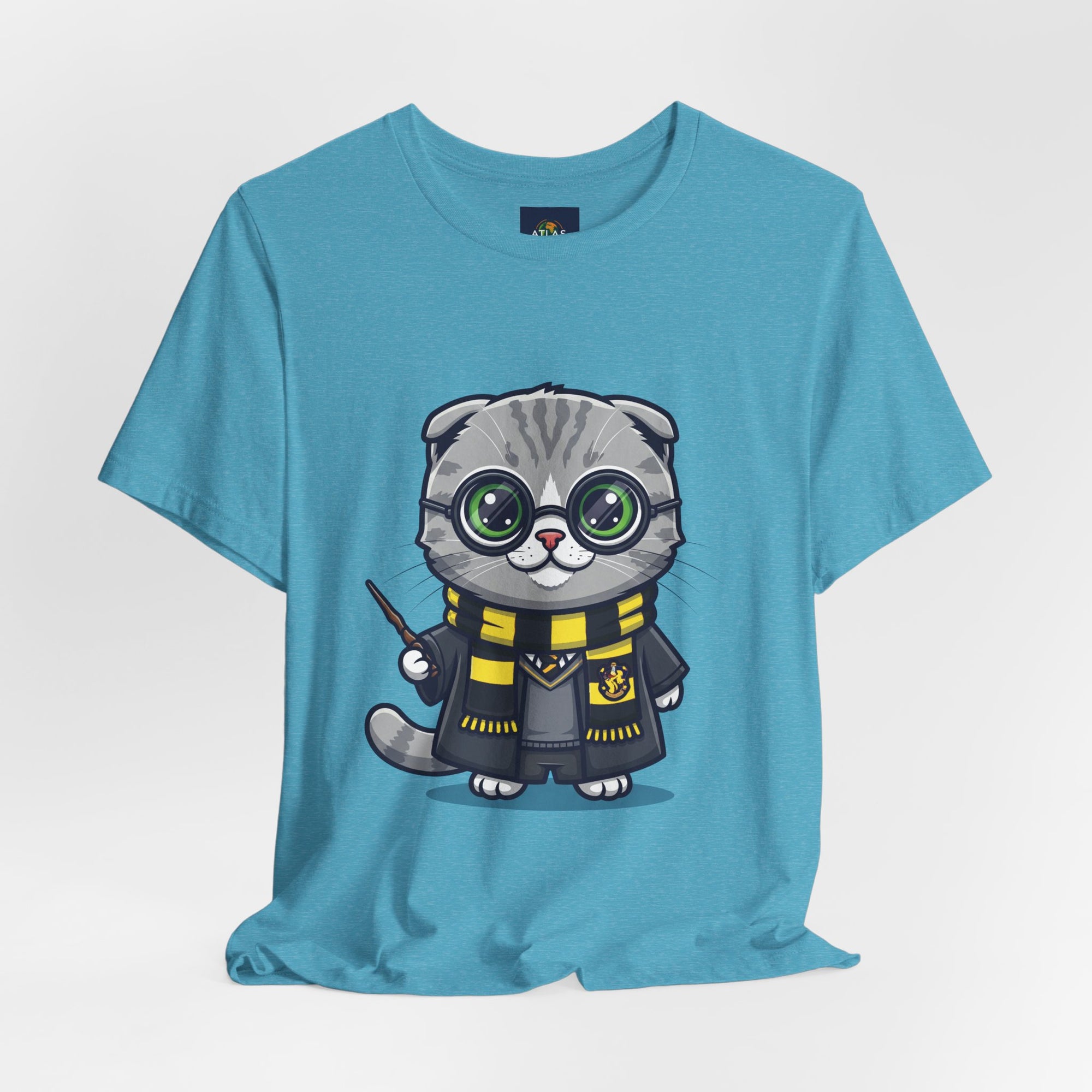 Hufflepurr Harry Potter T-Shirt - Funny Wizarding World Tee | Cute Potter Cat Gift - Atlas Briefly