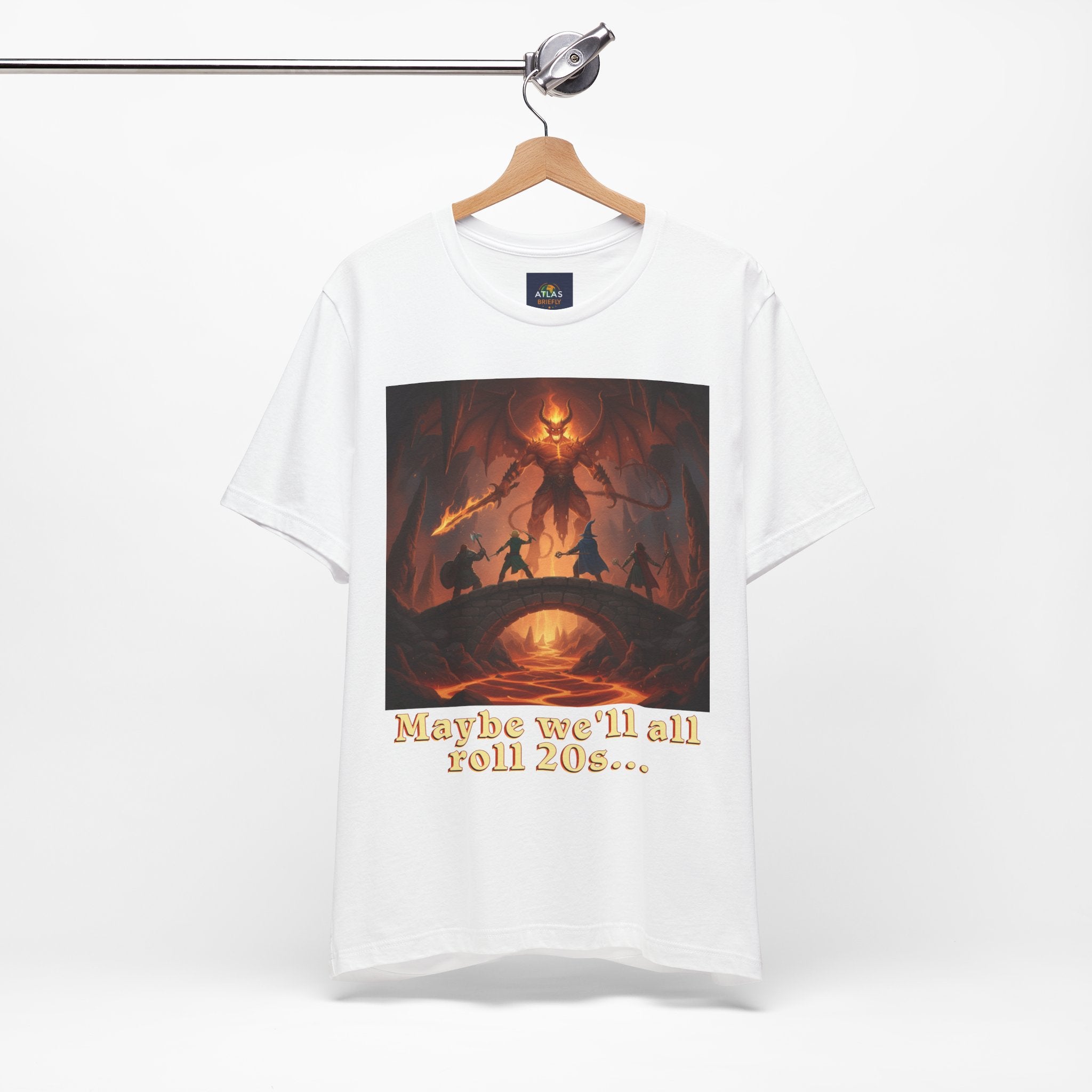D&D Fantasy T-Shirt - Roll a Natural 20 Dungeon Master RPG Unisex Tee - Atlas Briefly