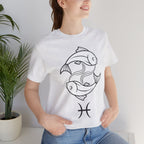 Pisces Zodiac T-shirt - Minimalist Black and White Unisex Tee