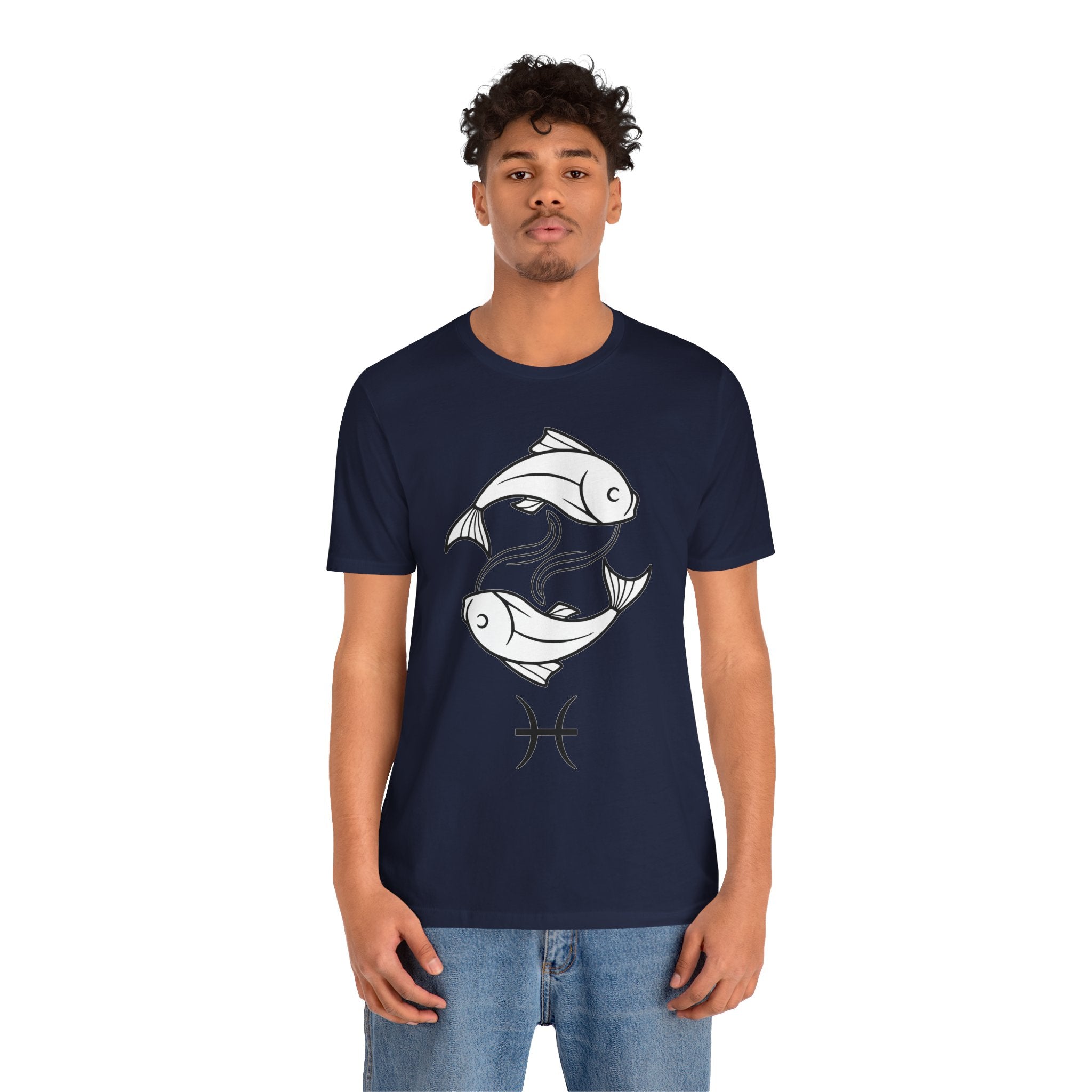 Pisces Zodiac T-shirt - Minimalist Black and White Unisex Tee