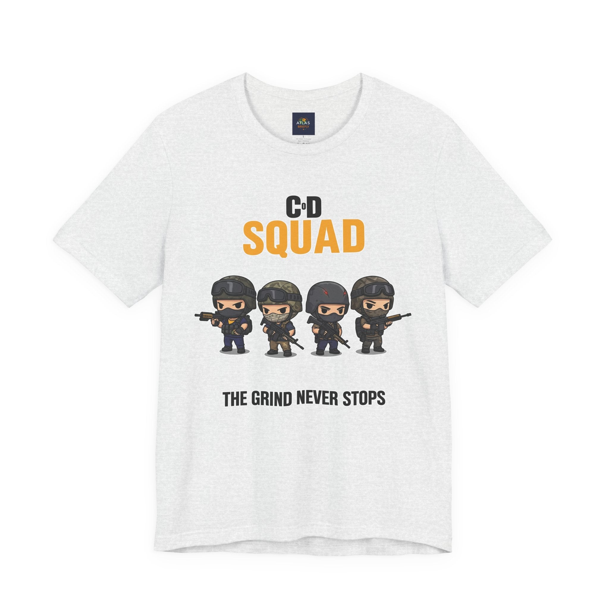 CoD Squad Tee for Gamers: The Grind Never Stops - Atlas Briefly