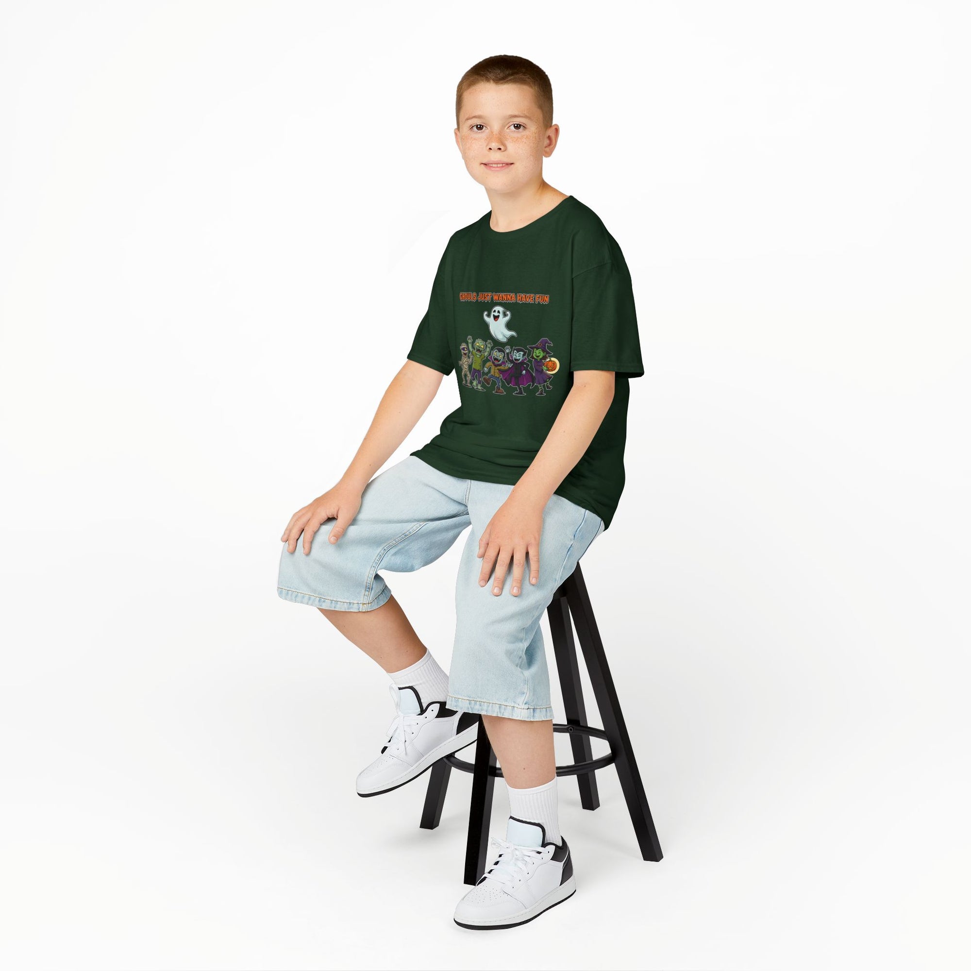Ghouls Just Wanna Have Fun Kids Halloween T-Shirt | Funny Ghost Mummy Zombie Vampire Witch Shirt for Boys & Girls Trick or Treat Tee - Atlas Briefly