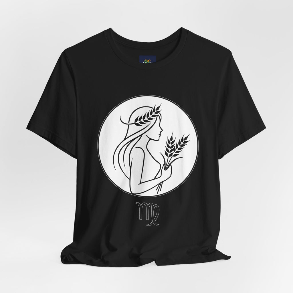 Virgo Zodiac Tee - Minimalist Black and White Unisex T-Shirt