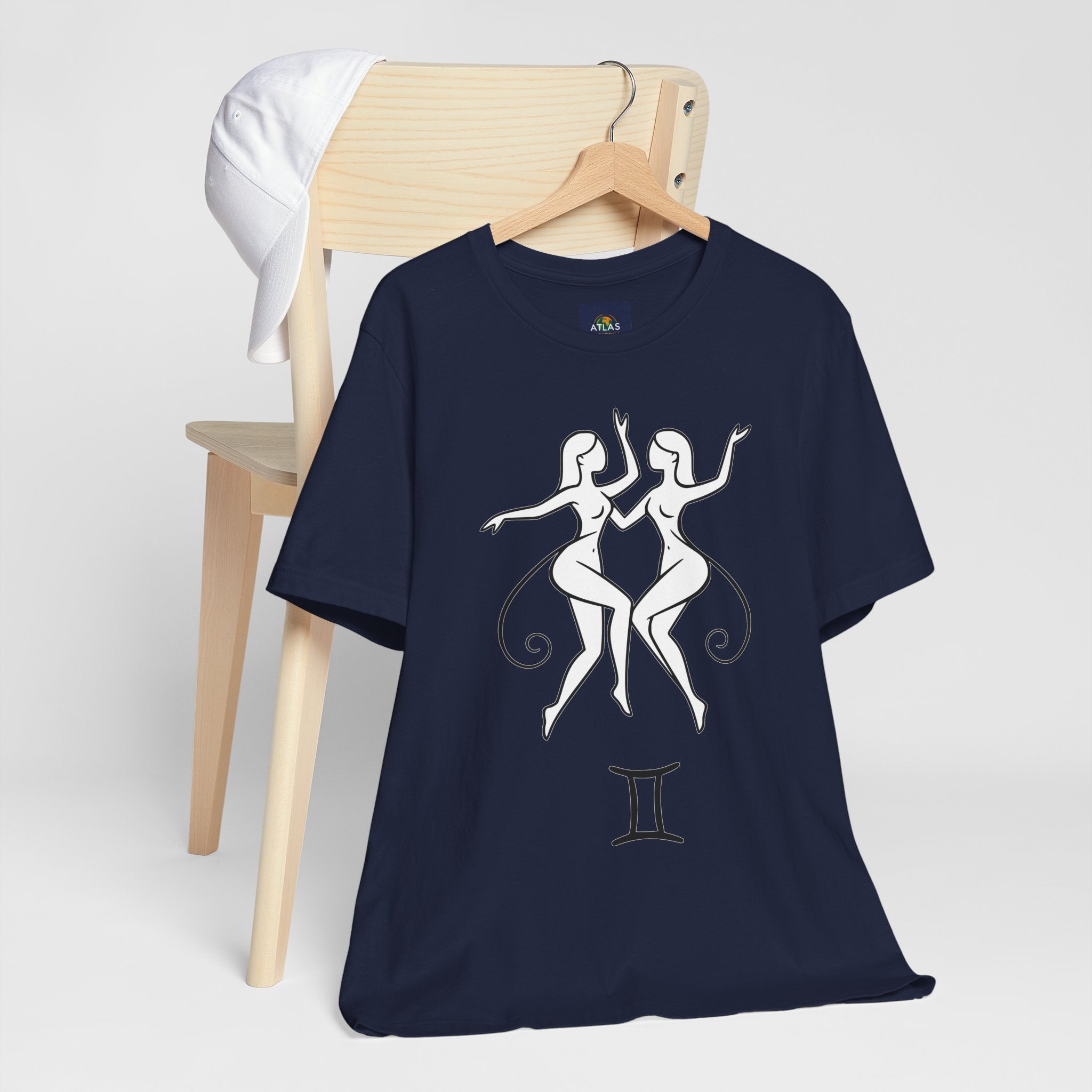 Gemini Zodiac Tee - Minimalistic Black and White Unisex Design