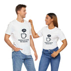 Powered by Caffeine T-Shirt - Funny Coffee Tee for Coffee Lovers - Atlas Briefly
