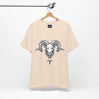 Aries Horoscope Tee - Unisex Black and White Minimal Design