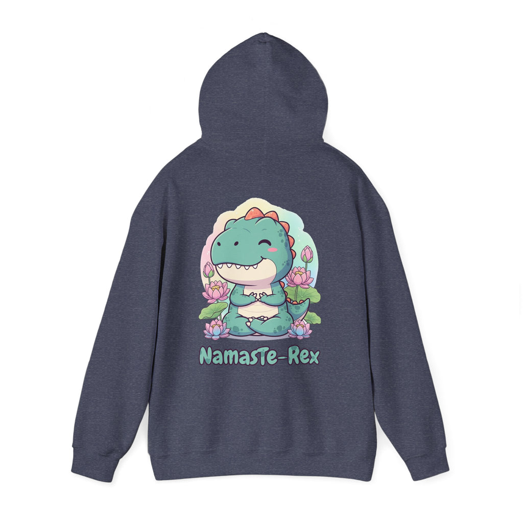 NamasTe-Rex Meditating Dinosaur Hoodie - Funny Yoga Sweatshirt | Zen T-Rex Gift - Atlas Briefly