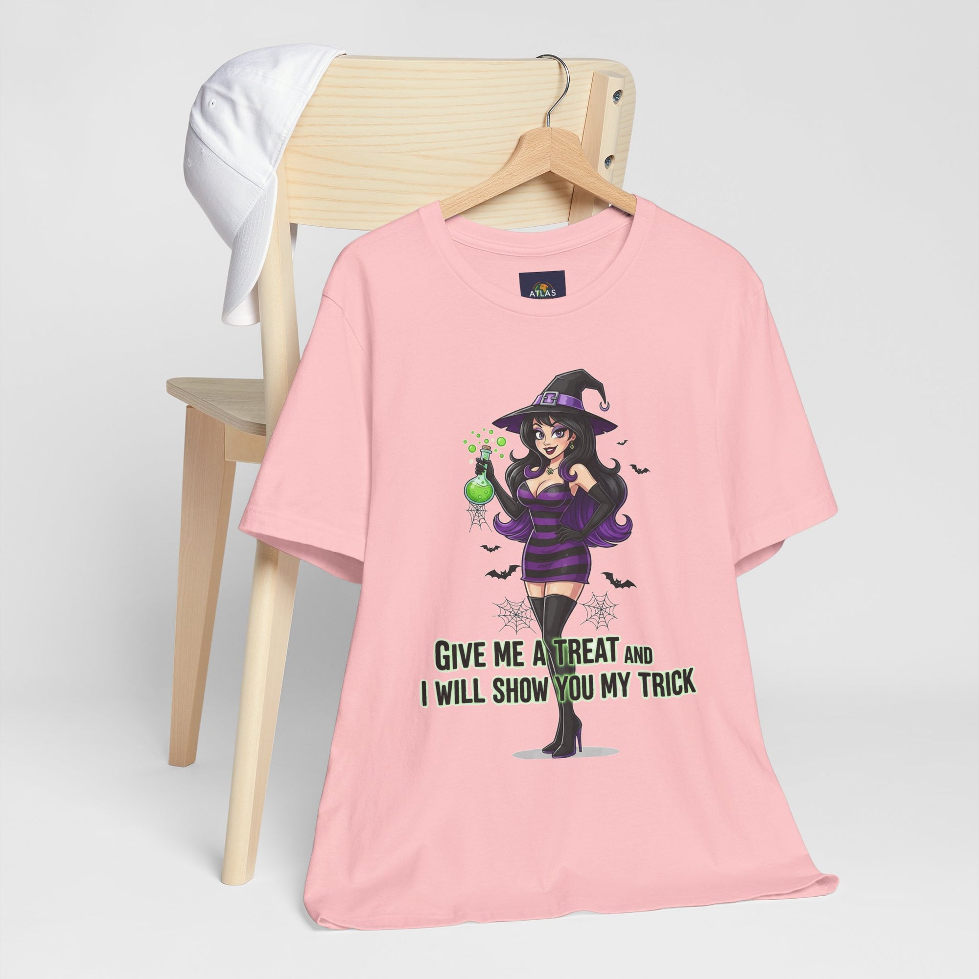 Sexy Witch Halloween T-Shirt - Flirty Witch Costume Tee | Trick or Treat Halloween Shirt - Atlas Briefly