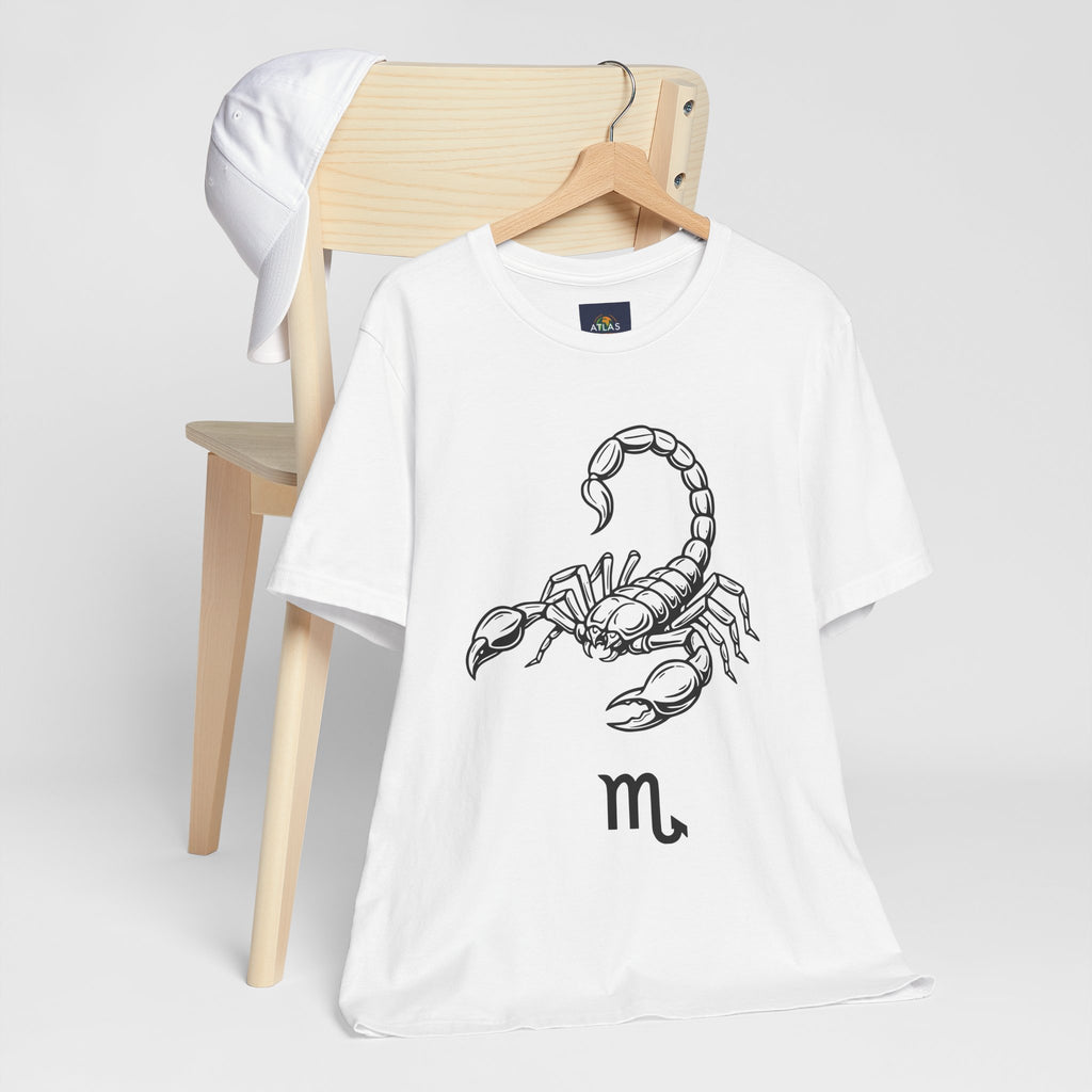 Scorpio Zodiac Tee - Unisex Minimalist Black and White Design