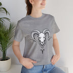 Aries Horoscope Tee - Unisex Black and White Minimal Design