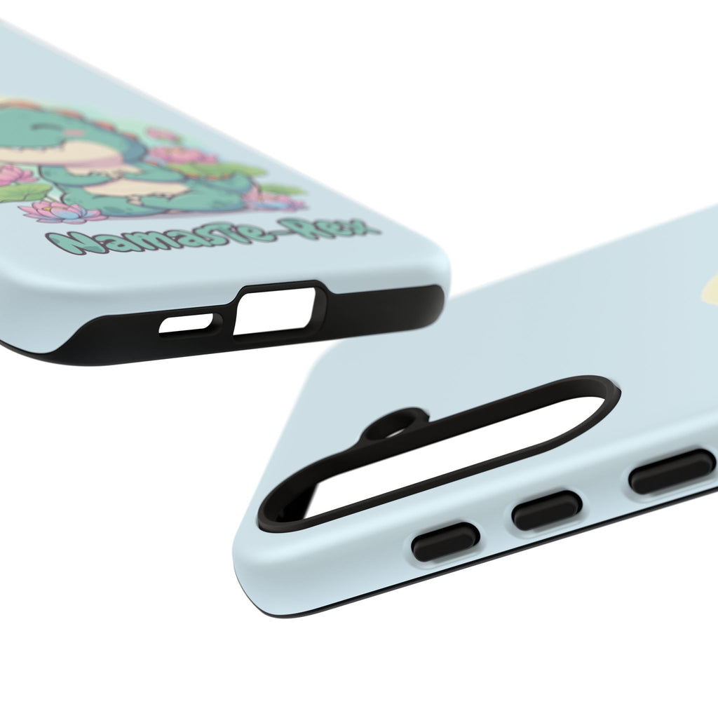 NamasTe-Rex Meditating Dinosaur Phone Case - Funny Yoga T-Rex Mobile Cover | Zen Tech Gift - Atlas Briefly