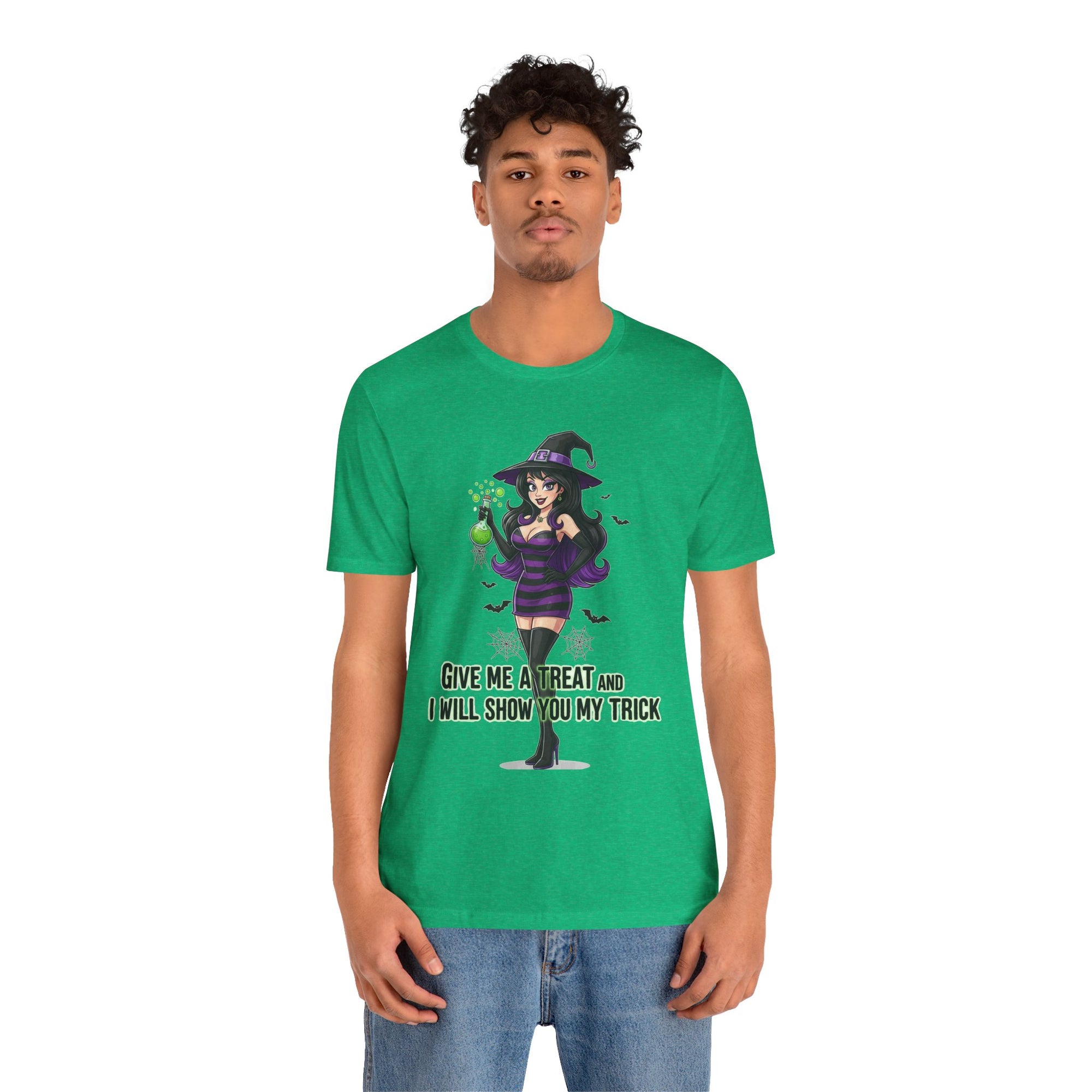 Sexy Witch Halloween T-Shirt - Flirty Witch Costume Tee | Trick or Treat Halloween Shirt - Atlas Briefly