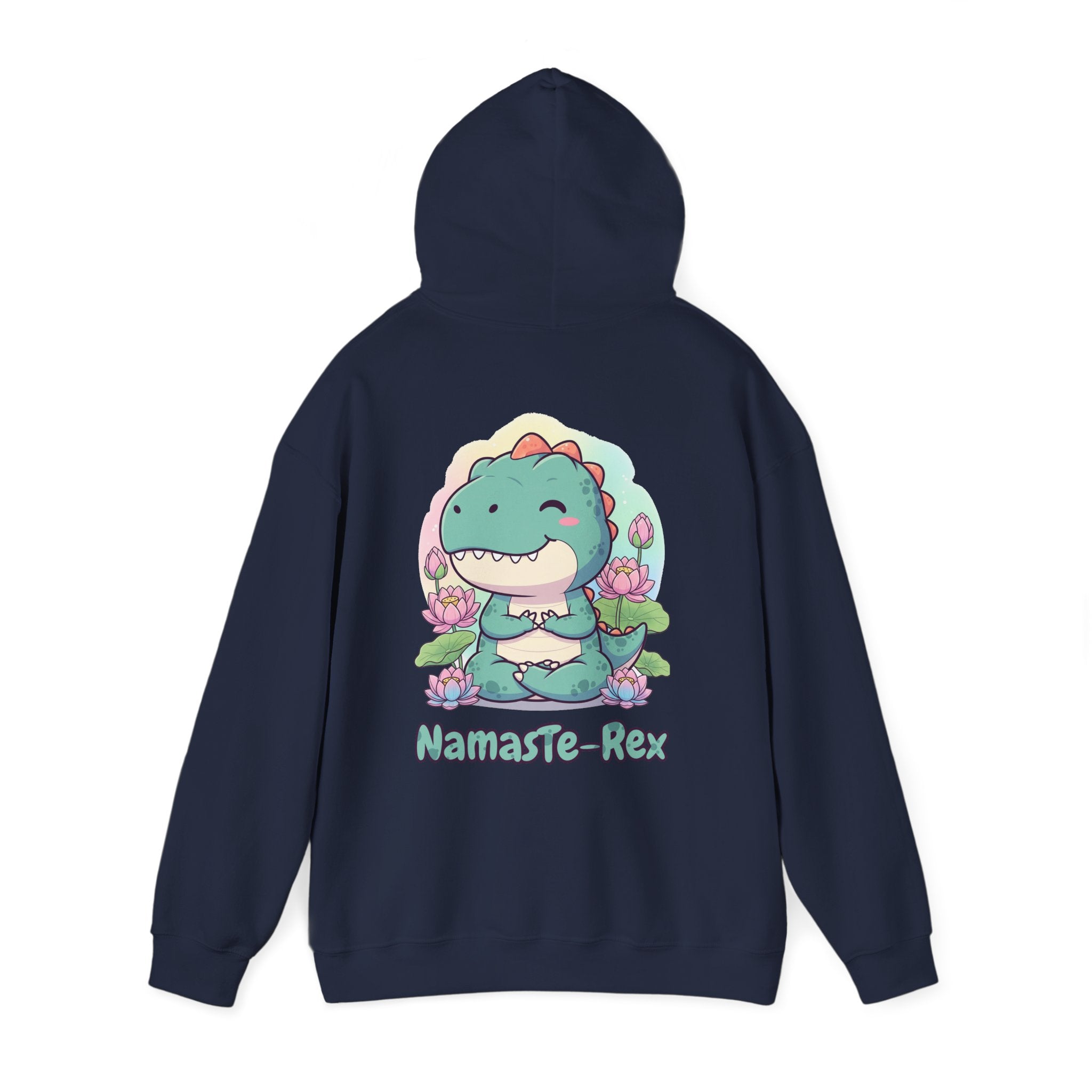 NamasTe-Rex Meditating Dinosaur Hoodie - Funny Yoga Sweatshirt | Zen T-Rex Gift - Atlas Briefly