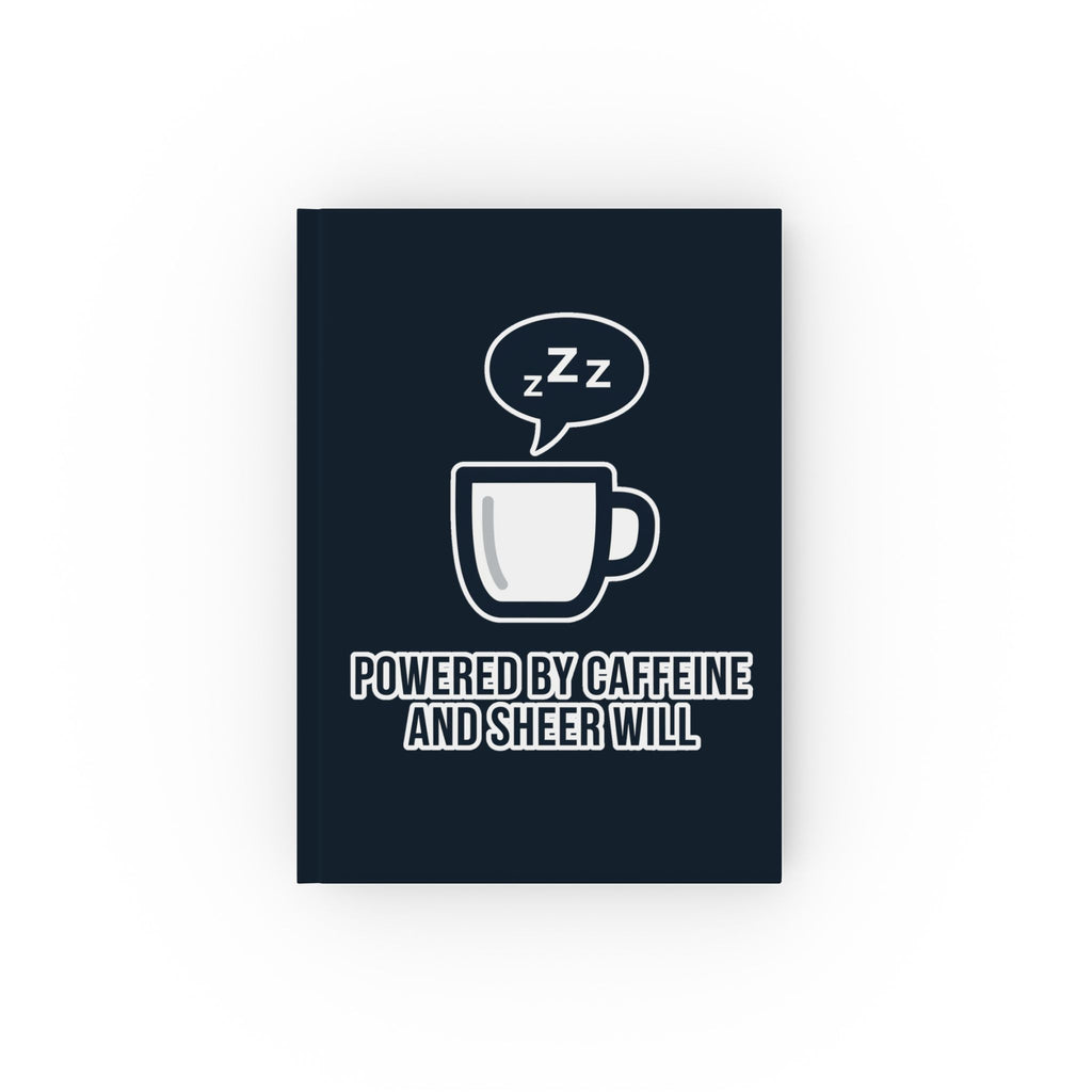 Powered by Caffeine Journal - Funny Coffee Notebook | Minimalist Writing Gift - EU Version - Atlas Briefly