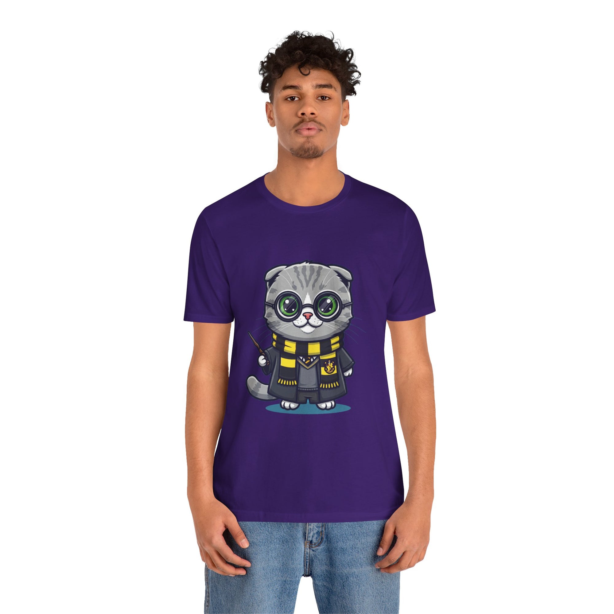 Hufflepurr Harry Potter T-Shirt - Funny Wizarding World Tee | Cute Potter Cat Gift - Atlas Briefly