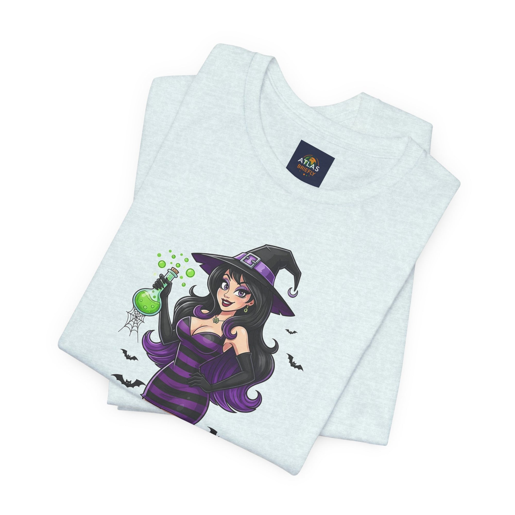 Sexy Witch Halloween T-Shirt - Flirty Witch Costume Tee | Trick or Treat Halloween Shirt - Atlas Briefly