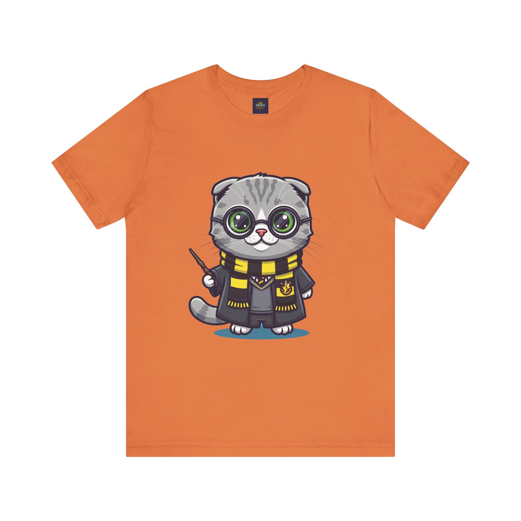 Hufflepurr Harry Potter T-Shirt - Funny Wizarding World Tee | Cute Potter Cat Gift - Atlas Briefly
