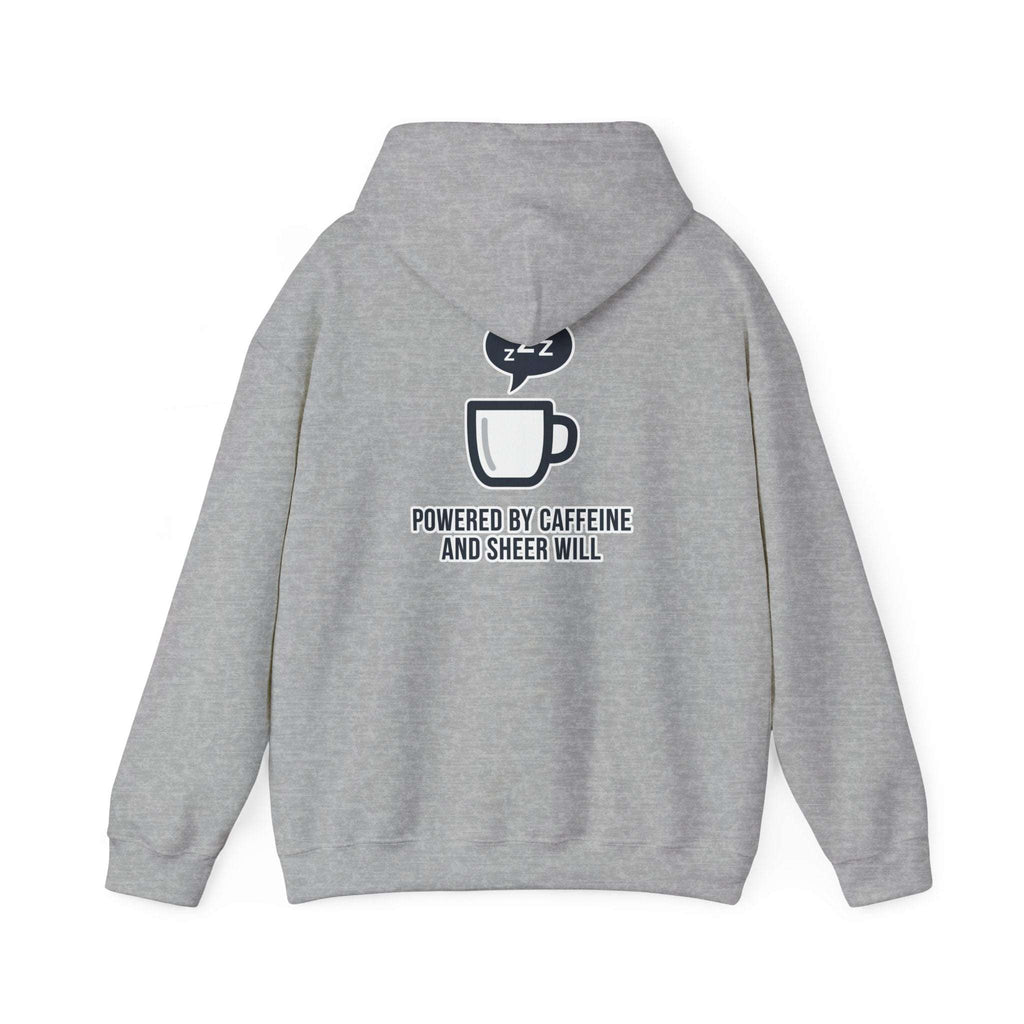 Powered by Caffeine and Sheer Will Hoodie - Funny Coffee Lover Sweatshirt | Minimalist Humor Gift - Atlas Briefly