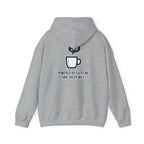 Powered by Caffeine and Sheer Will Hoodie - Funny Coffee Lover Sweatshirt | Minimalist Humor Gift - Atlas Briefly