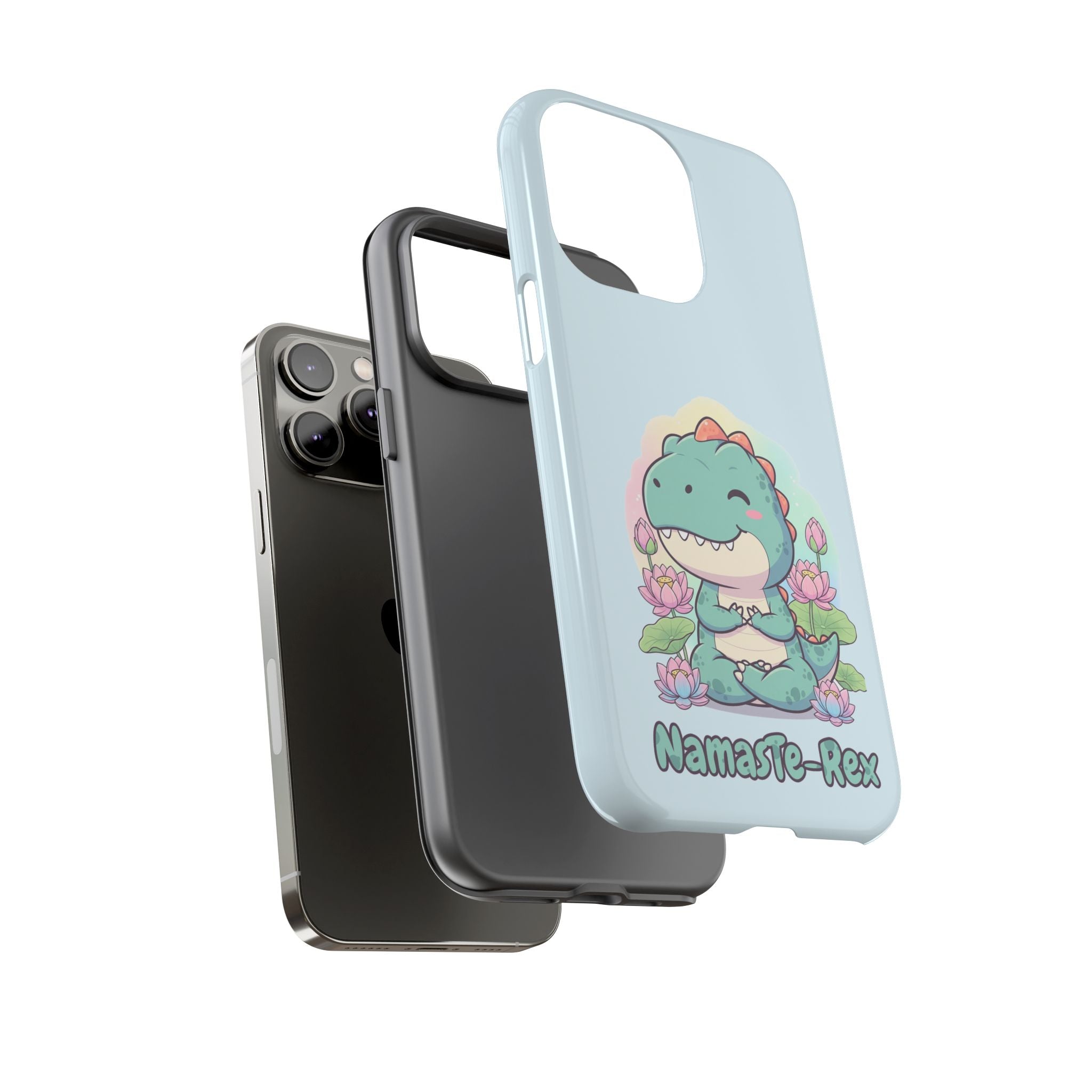 NamasTe-Rex Meditating Dinosaur Phone Case - Funny Yoga T-Rex Mobile Cover | Zen Tech Gift - Atlas Briefly