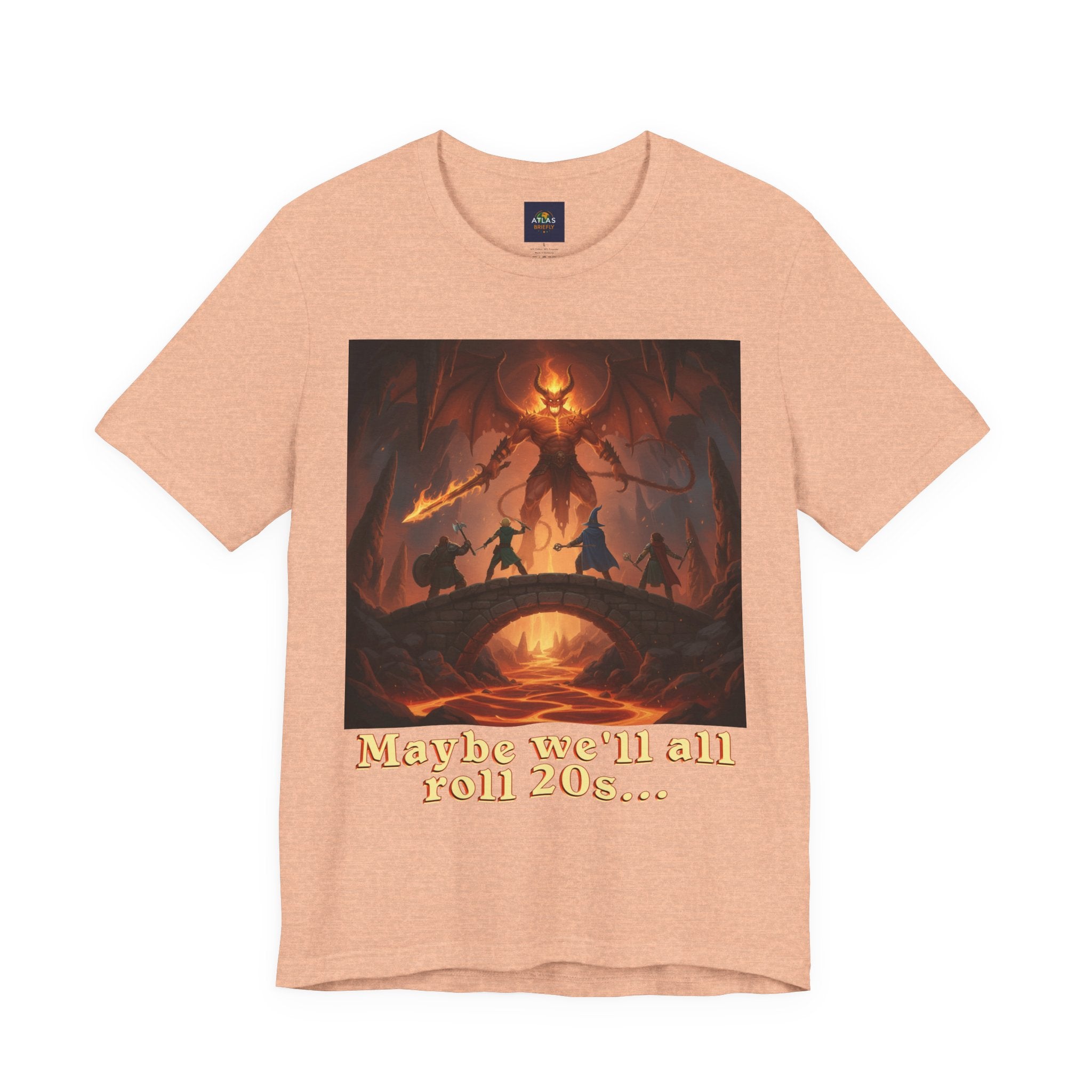 D&D Fantasy T-Shirt - Roll a Natural 20 Dungeon Master RPG Unisex Tee - Atlas Briefly