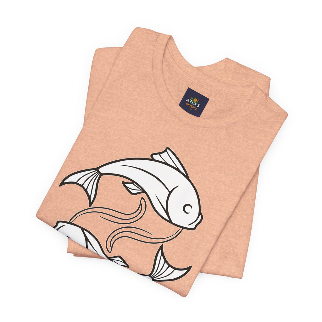 Pisces Zodiac T-shirt - Minimalist Black and White Unisex Tee