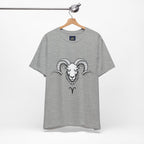 Aries Horoscope Tee - Unisex Black and White Minimal Design
