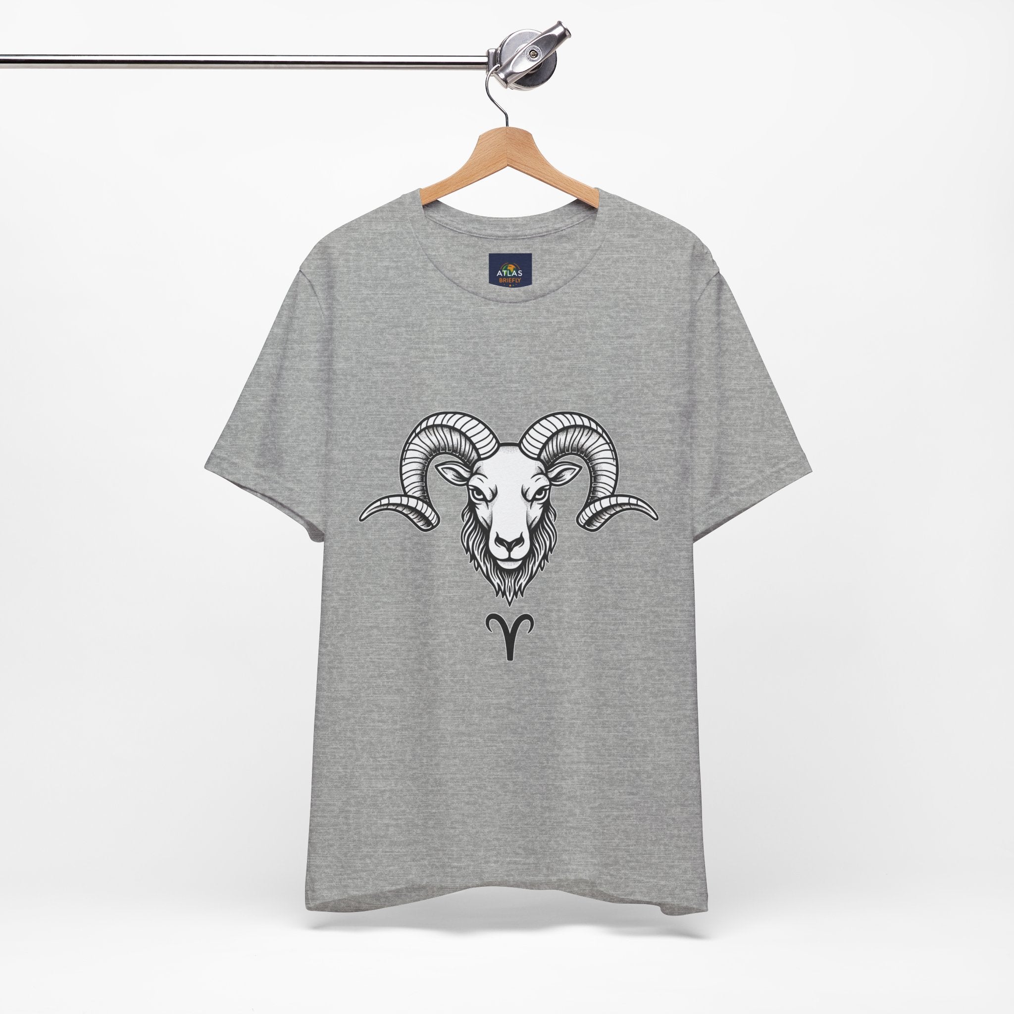 Aries Horoscope Tee - Unisex Black and White Minimal Design