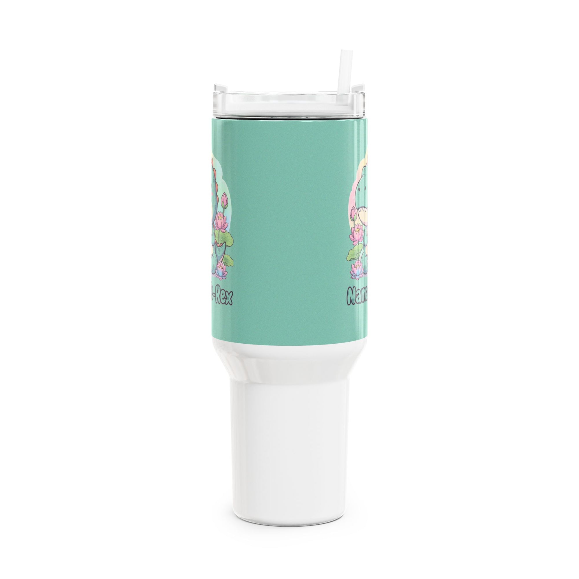 NamasTe-Rex Meditating Dinosaur 40oz Tumbler - Funny Yoga Water Bottle | Zen T-Rex Gift - Atlas Briefly