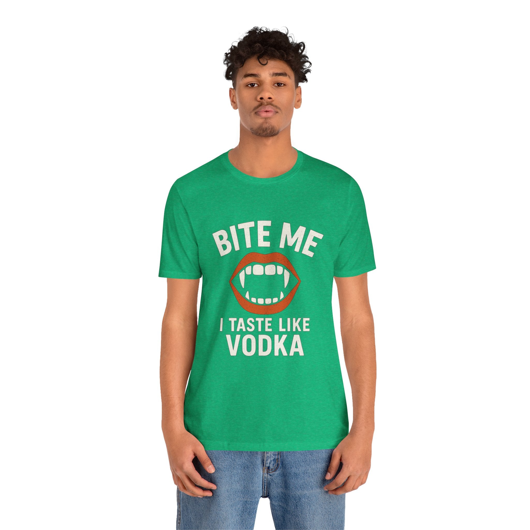 Funny Halloween Vodka T-Shirt – “Bite Me, I Taste Like Vodka”