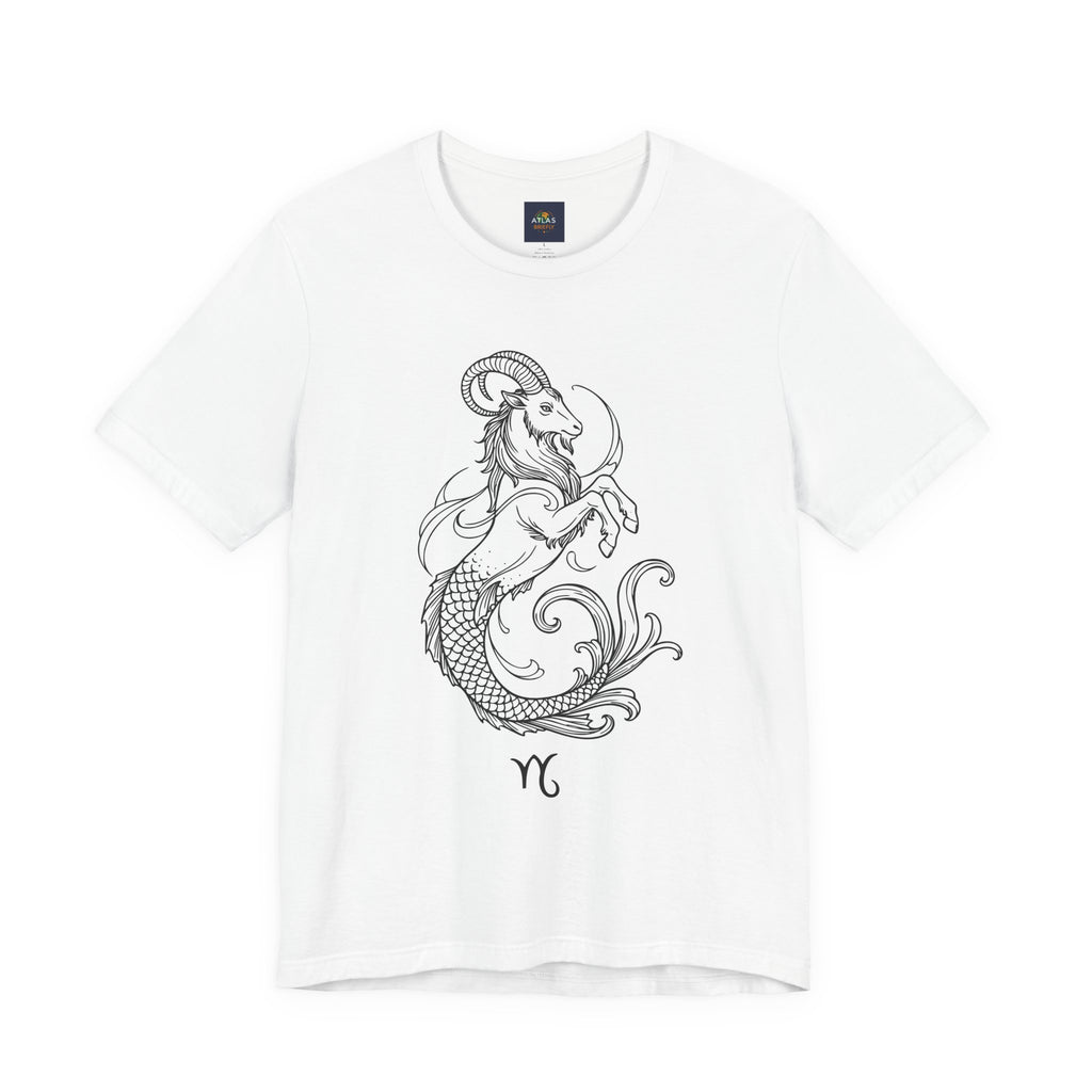 Capricorn Zodiac Tee - Unisex Minimalist Horoscope Shirt in Black and White