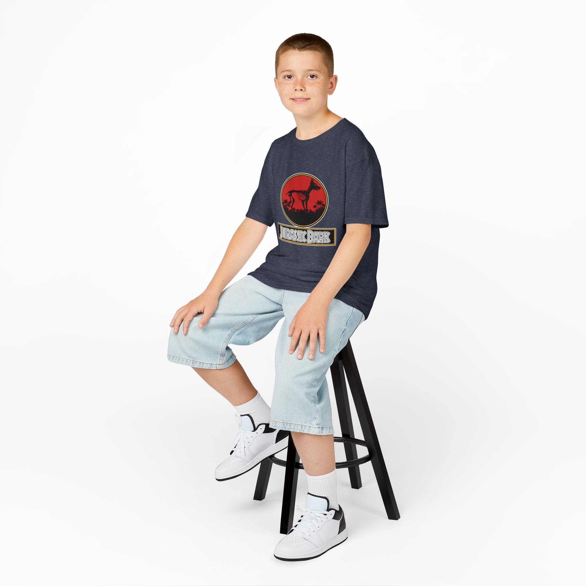 Kids Doberman Jurassic Bark T-Shirt | Fun Dog Tee for Kids