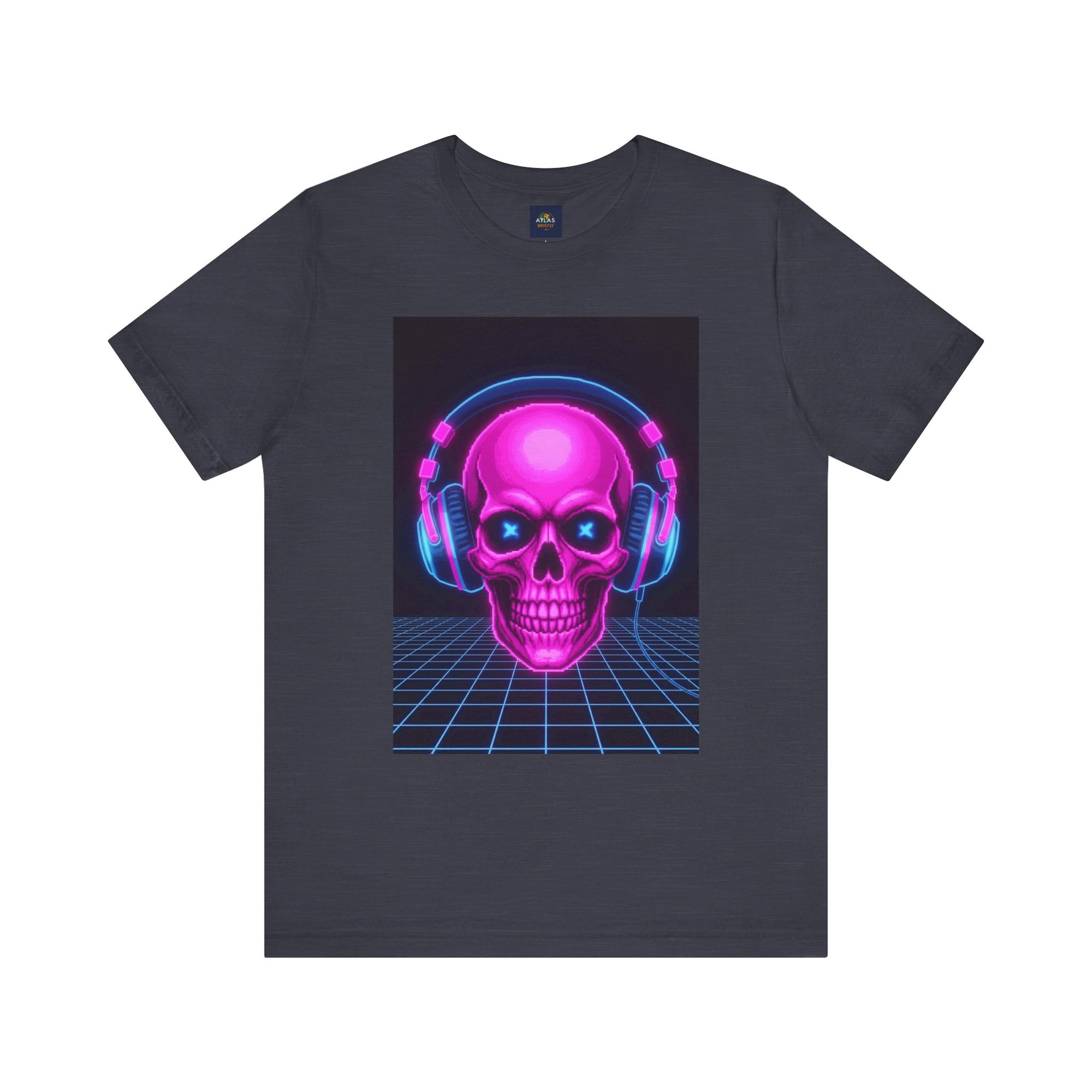 Neon Skull Synthwave Tee - Atlas Briefly