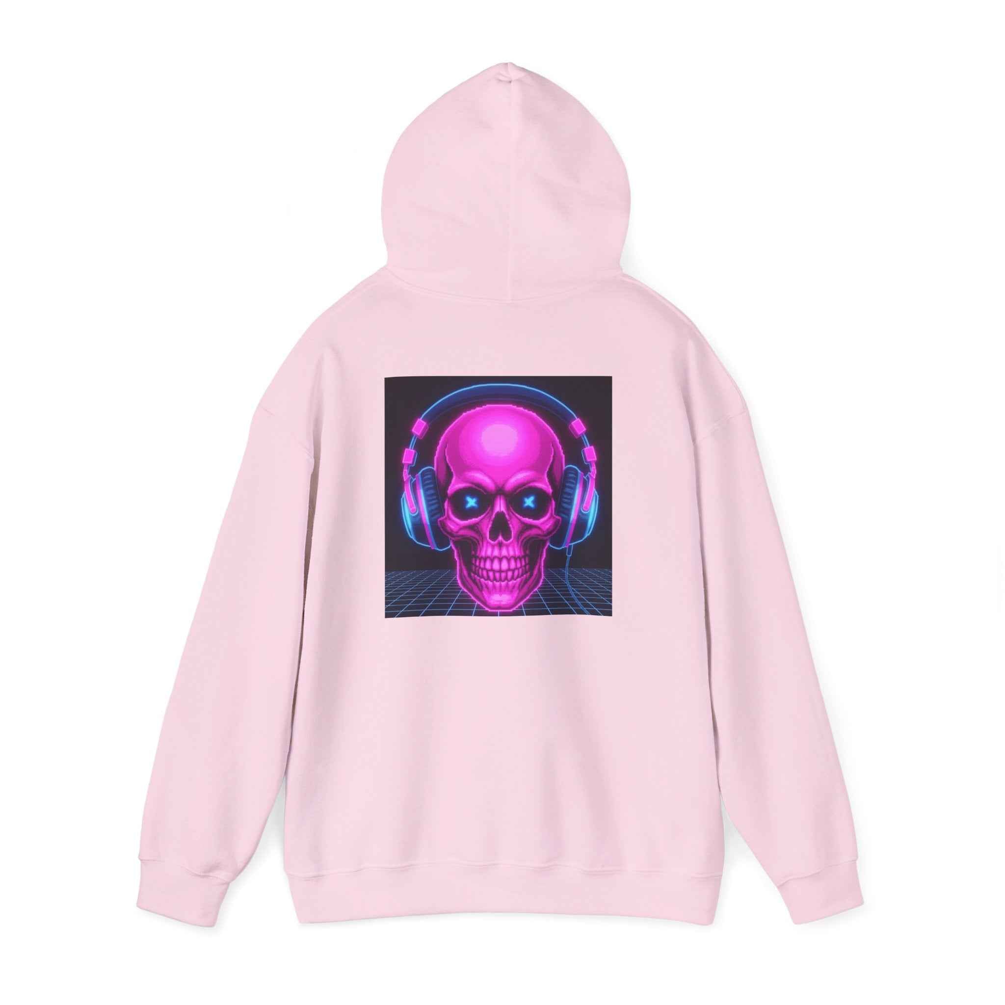 Neon Skull Hoodie - Retro Gaming Synthwave Sweatshirt - Atlas Briefly