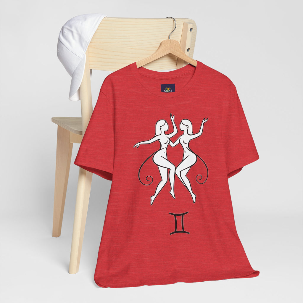 Gemini Zodiac Tee - Minimalistic Black and White Unisex Design