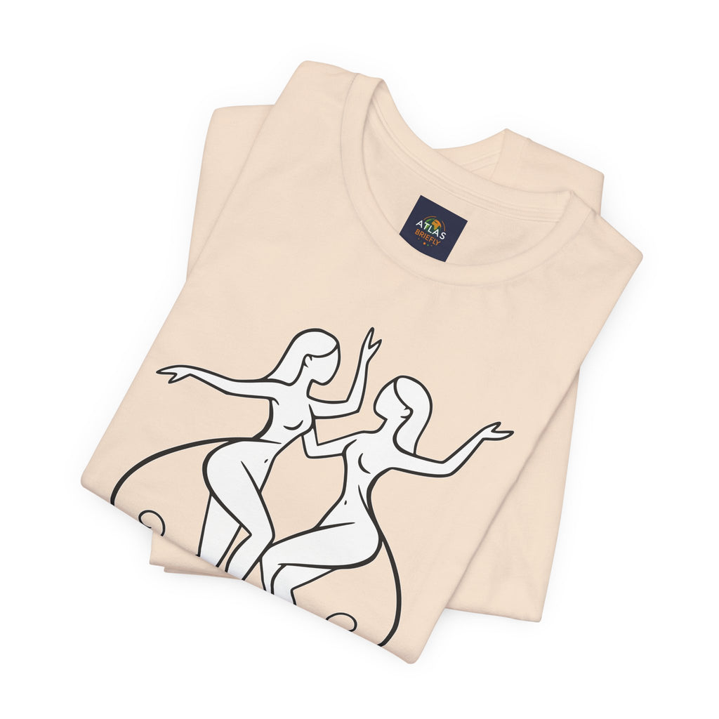 Gemini Zodiac Tee - Minimalistic Black and White Unisex Design