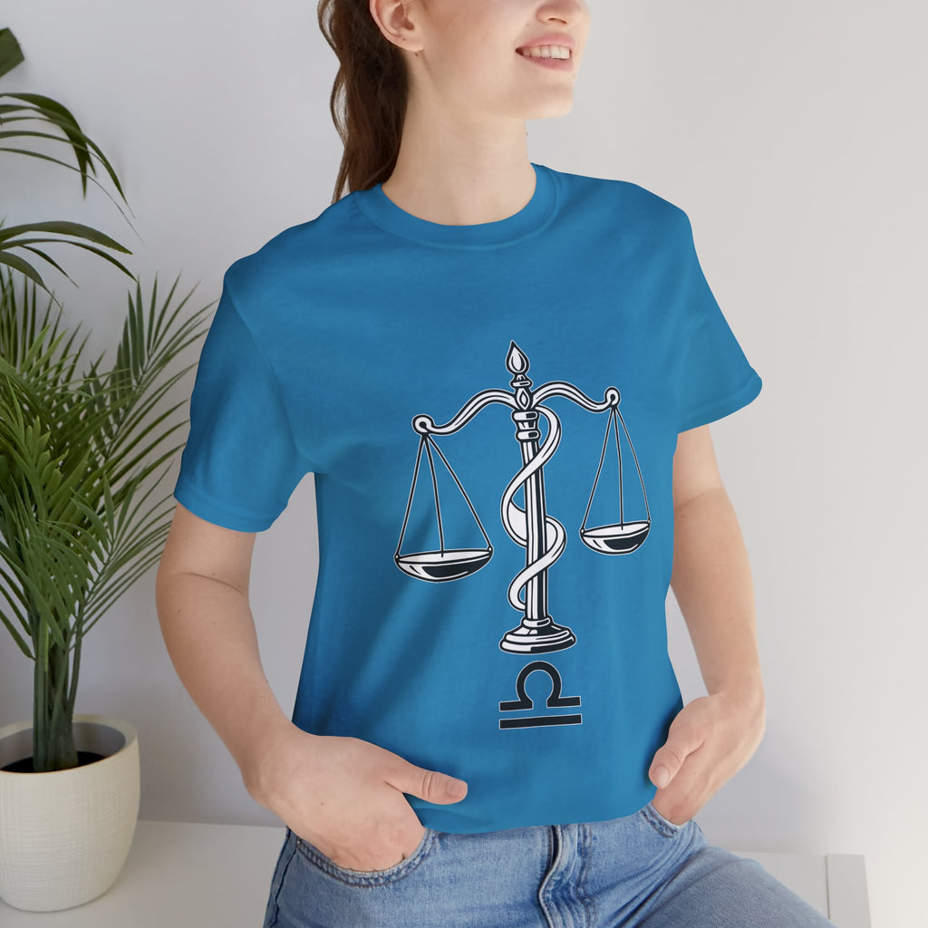 Libra Zodiac Tee - Stylish Unisex Minimalist Black and White Design