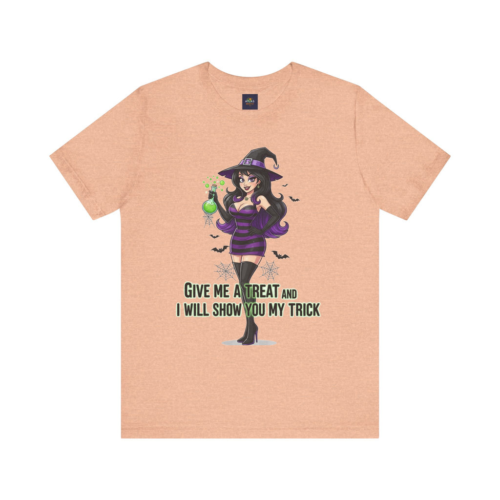 Sexy Witch Halloween T-Shirt - Flirty Witch Costume Tee | Trick or Treat Halloween Shirt - Atlas Briefly