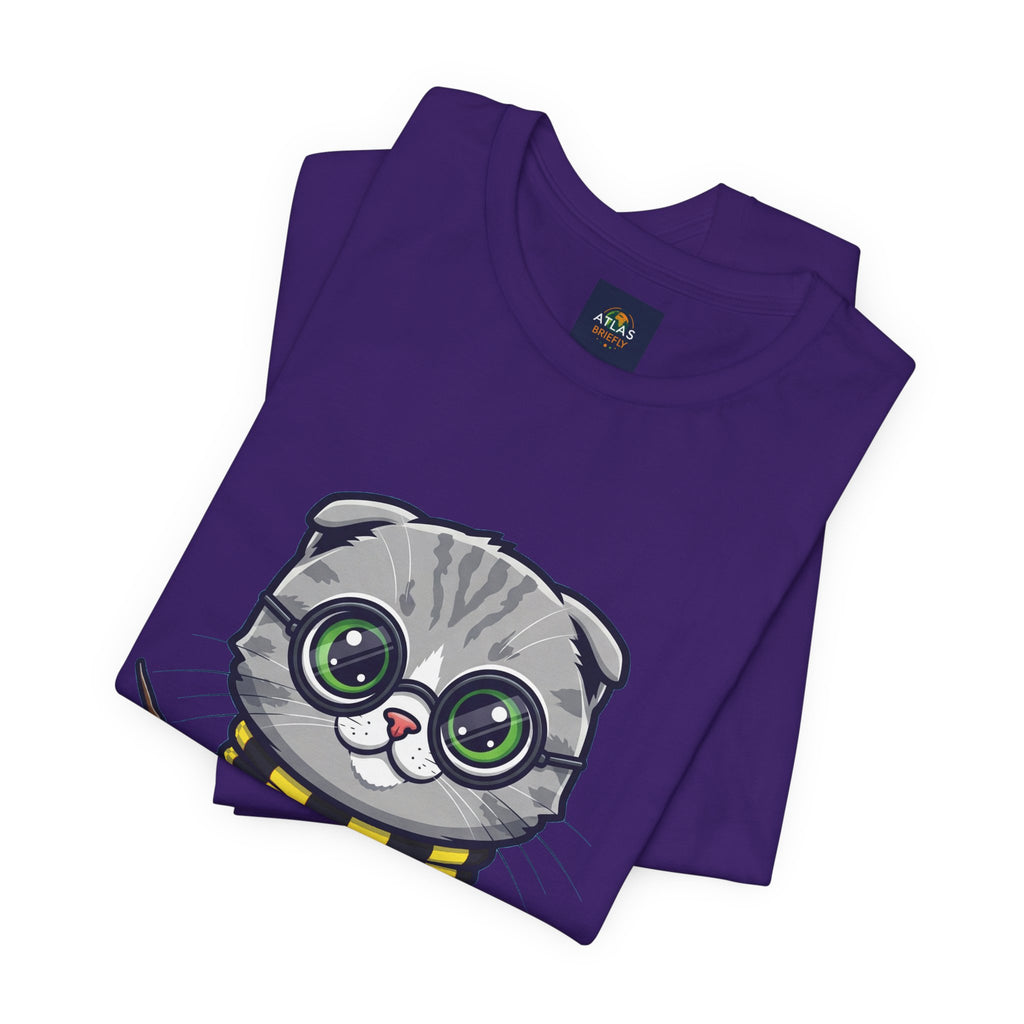 Hufflepurr Harry Potter T-Shirt - Funny Wizarding World Tee | Cute Potter Cat Gift - Atlas Briefly