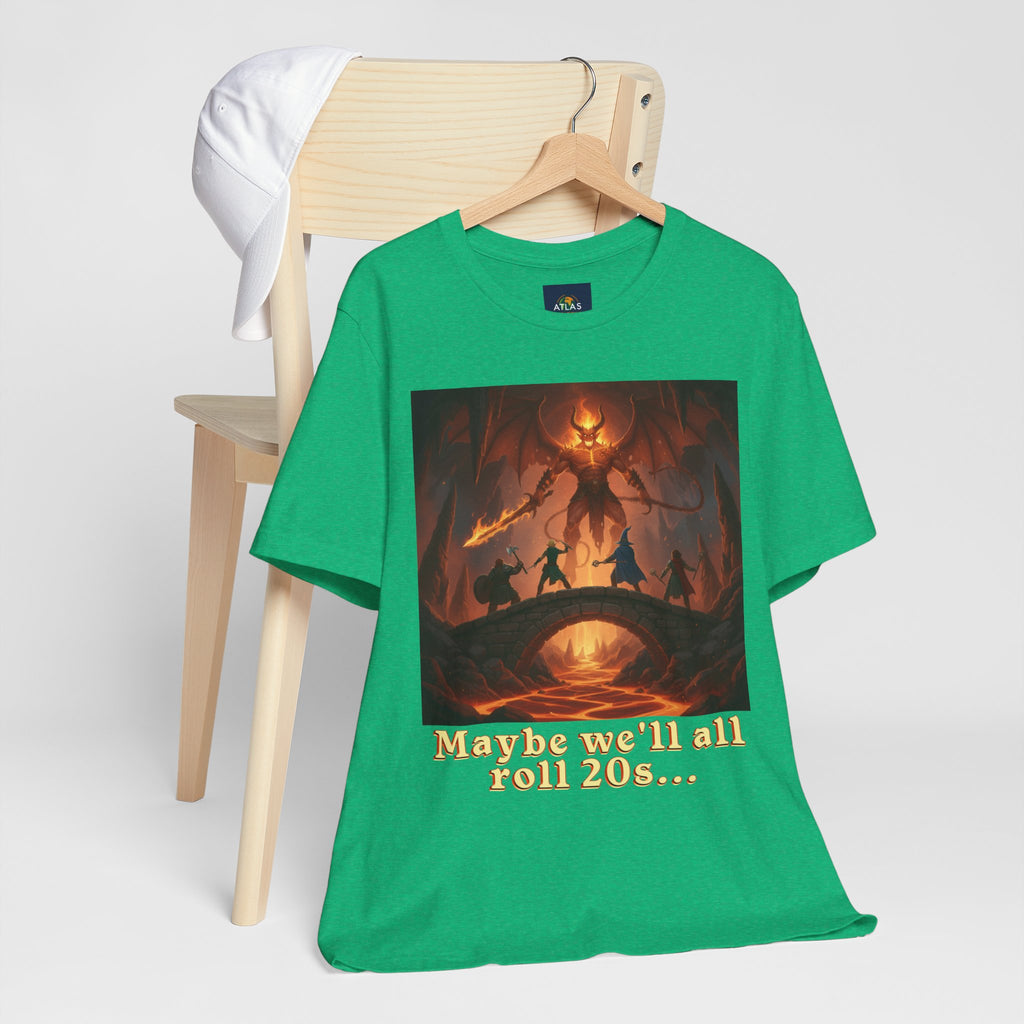 D&D Fantasy T-Shirt - Roll a Natural 20 Dungeon Master RPG Unisex Tee