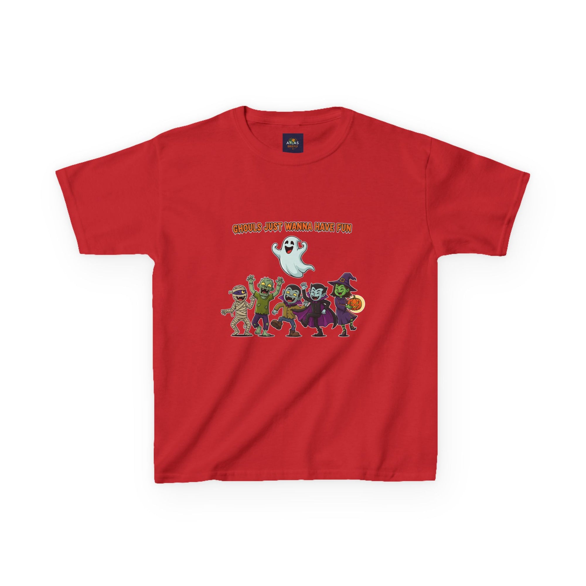 Ghouls Just Wanna Have Fun Kids Halloween T-Shirt | Funny Ghost Mummy Zombie Vampire Witch Shirt for Boys & Girls Trick or Treat Tee - Atlas Briefly