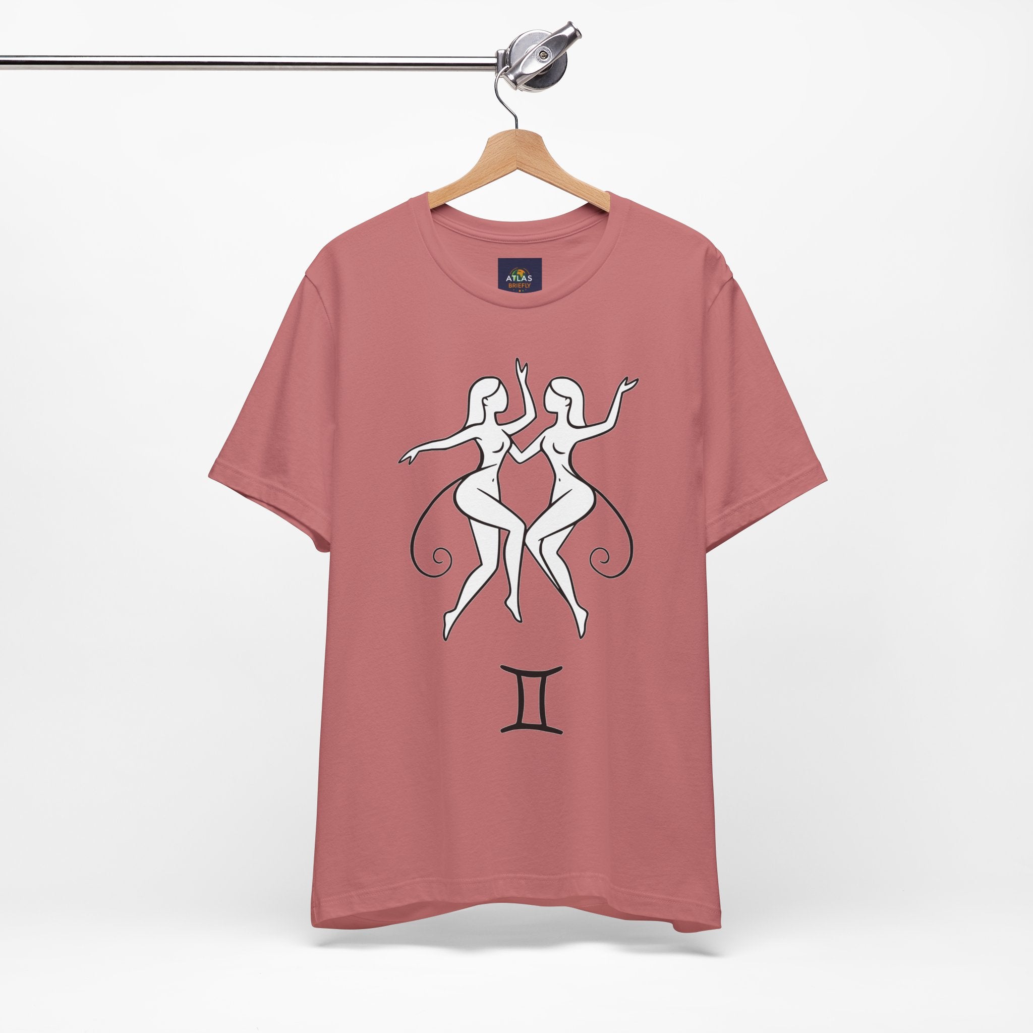 Gemini Zodiac Tee - Minimalistic Black and White Unisex Design